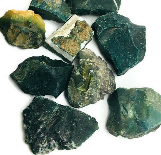 Rough Green Jasper Crystal Chunk: Raw Stone (45-60mm)