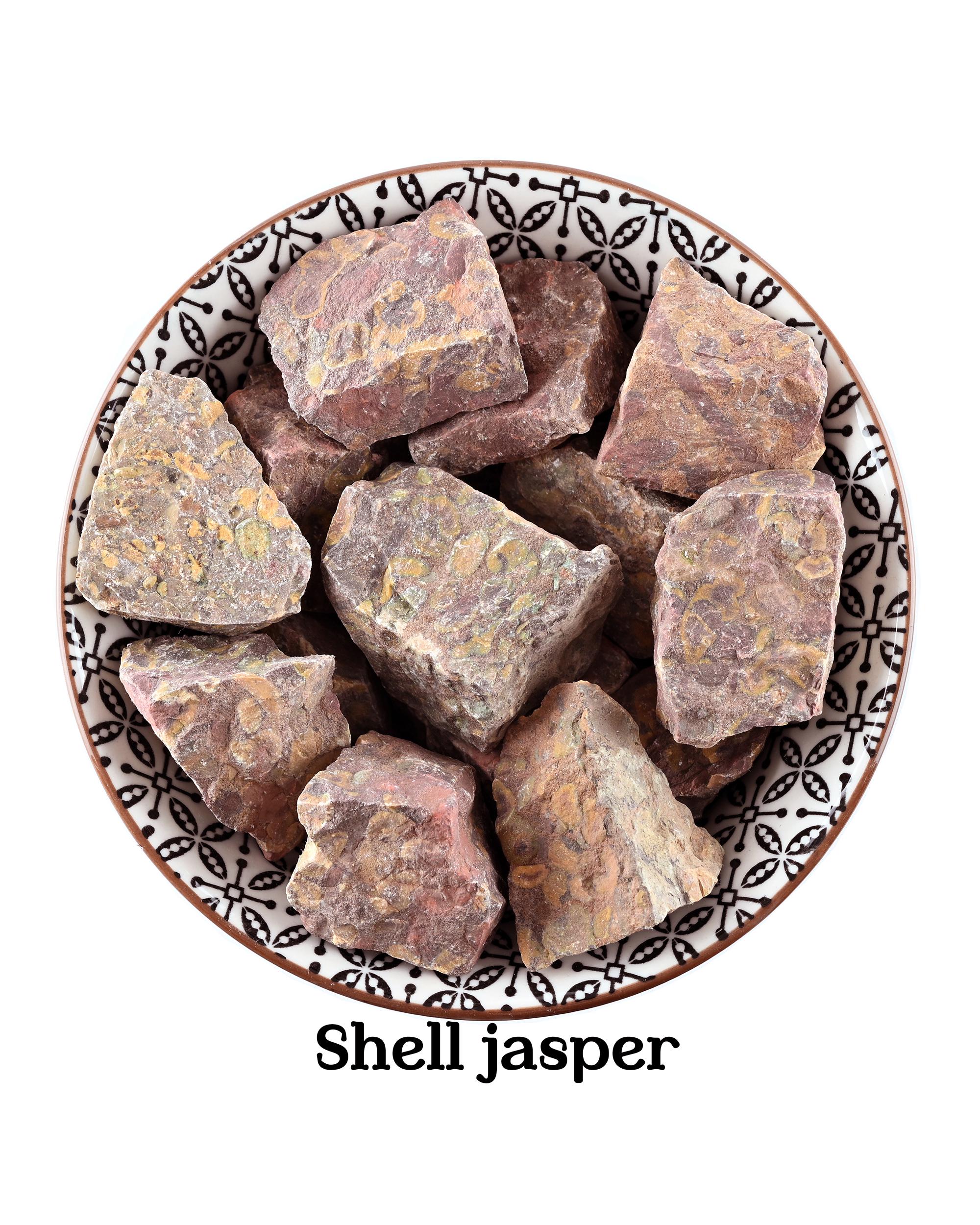 Raw Shell Jasper Stone, Ancestral Wisdom And Grounding, Root Chakra Ritual Gem