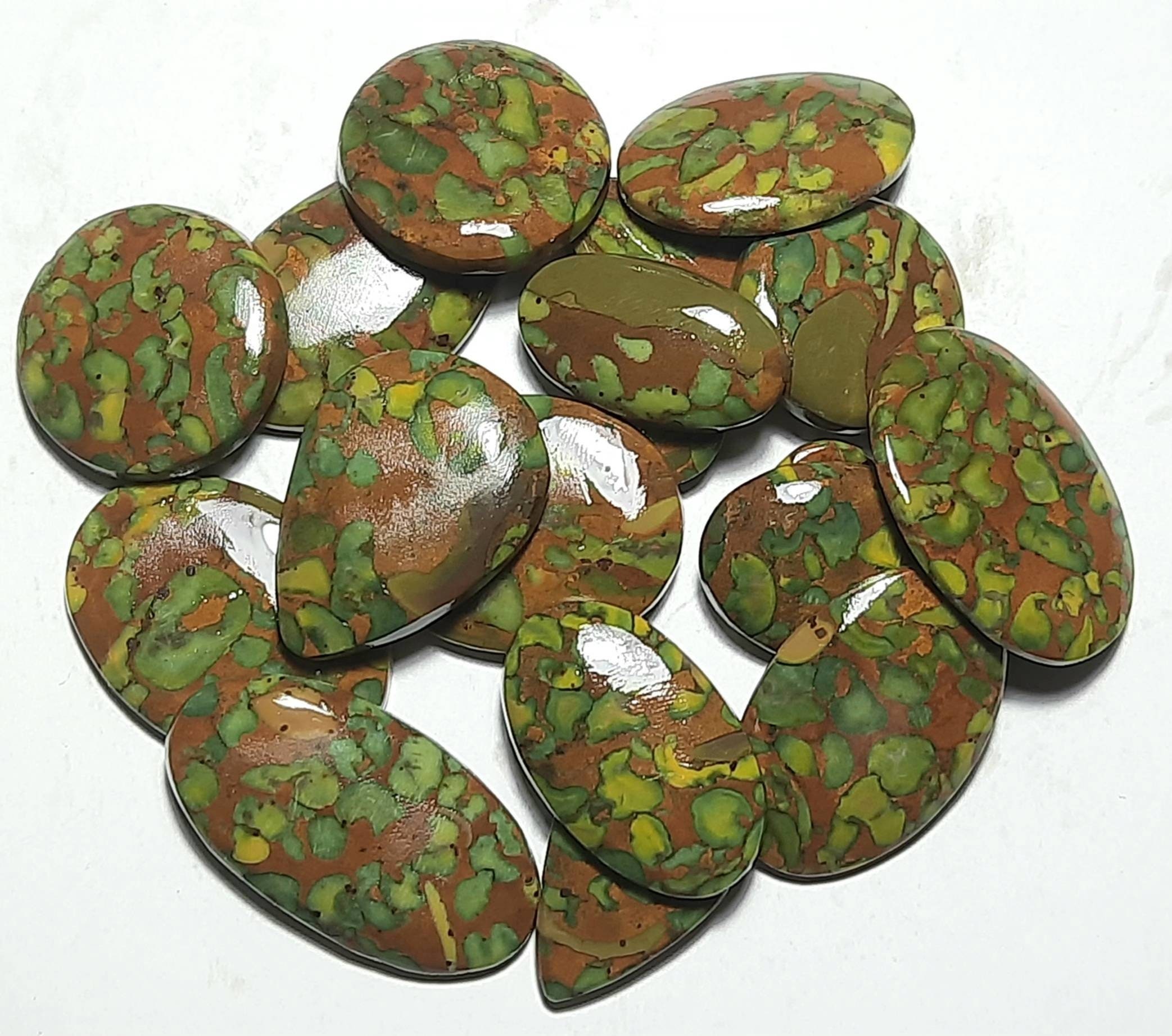 Unpolished Fruit Jasper Rough Stone: Mix Shape Slices, Specimens