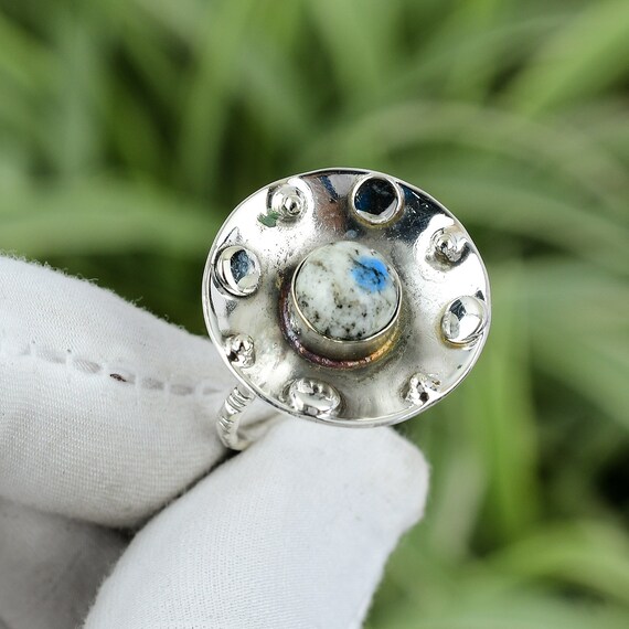 Handmade K2 Jasper Sterling Silver Ring - Size 7.5