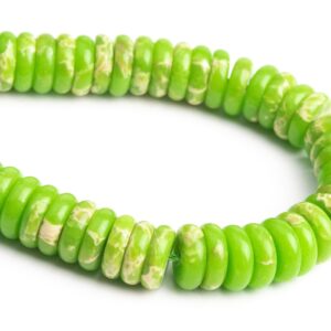 10x3MM Apple Green Imperial Jasper Beads Grade AAA Natural Gemstone Half Strand Rondelle Loose Beads 7.5" BULK LOT 1,3,5,10,50 (101891h-425)