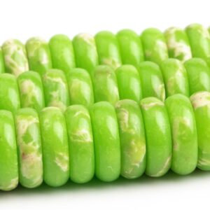 10x3mm Apple Green Imperial Jasper Beads Grade Aaa Natural Gemstone Full Strand Rondelle Loose Beads 15" Bulk Lot 1,3,5,10,50 (101891-425)