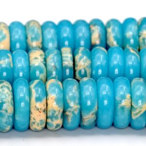 10x3mm Sky Blue Imperial Jasper Beads Grade Aaa Natural Gemstone Full Strand Rondelle Loose Beads 15" (101894-892)