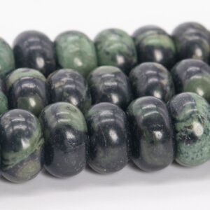 10x6MM Green Kambaba Jasper Beads Grade AAA Genuine Natural Gemstone Rondelle Loose Beads  15" / 7.5" Bulk Lot Options (110572)