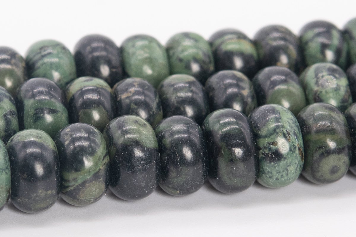 10x6mm Green Kambaba Jasper Beads Grade Aaa Genuine Natural Gemstone Rondelle Loose Beads 15" / 7.5" Bulk Lot Options (110572)