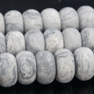 10x6mm Matte Gray Crazy Lace Jasper Beads Grade Aaa Genuine Natural Gemstone Rondelle Loose Beads 15" / 7.5" Bulk Lot Options (110561)