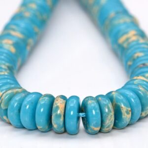 12x3mm Sky Blue Imperial Jasper Beads Grade Aaa Gemstone Half Strand Rondelle Loose Beads 7.5" Bulk Lot Options (101895h-892)