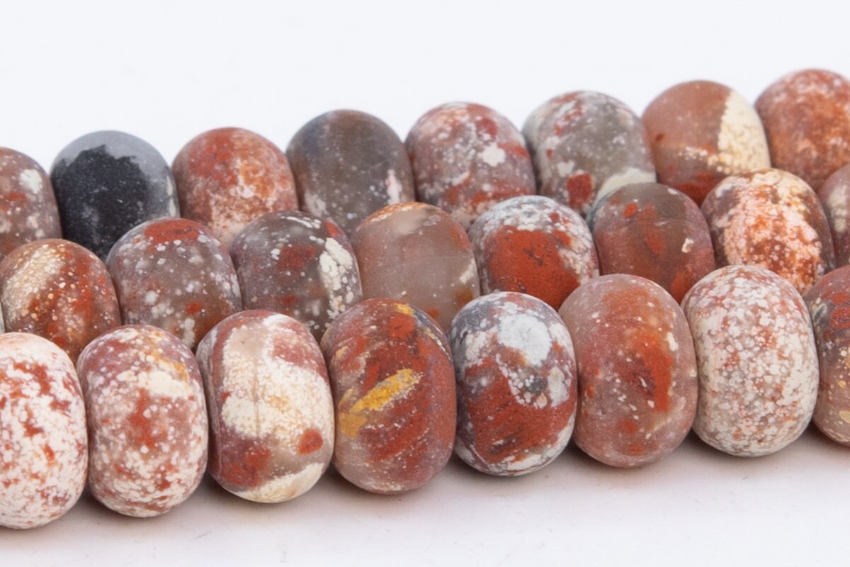 6x4mm Matte Multicolor Brecciated Jasper Beads Grade Aaa Genuine Natural Gemstone Rondelle Loose Beads 14.5" / 7" Bulk Lot Options (108703) 6x4mm Matte Multicolor Brecciated Jasper Beads Grade Aaa Genuine Natural Gemstone Rondelle Loose Beads 14.5" / 7" Bulk Lot Options (108703)