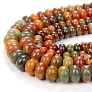 6x4mm Picasso Jasper Gemstone Grade Aa Rondelle 6x4mm Loose Beads 16 Inch Full Strand (90188793-80)
