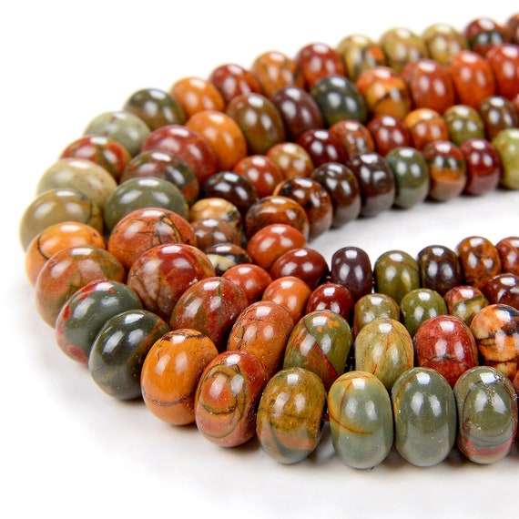 6x4mm Picasso Jasper Gemstone Grade Aa Rondelle 6x4mm Loose Beads 16 Inch Full Strand (90188793-80)