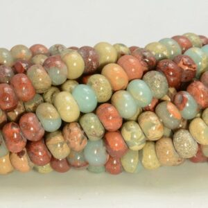 6x4mm Sea Sediment Imperial Jasper Gemstone Grade Aa Blue Rondelle Loose Beads 16 Inch Full Strand Lot 1,2,6,12 And 50 (90183578-277)
