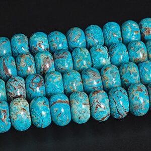 Blue Green Calsilica Jasper Beads Grade Aaa Gemstone Rondelle Loose Beads 6mm 8mm 10mm Bulk Lot Options