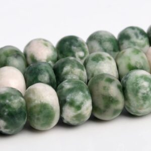 Green Spot Jasper Beads Grade Aaa Genuine Natural Gemstone Rondelle Loose Beads 6mm 8mm Bulk Lot Options