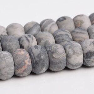Matte Gray Crazy Lace Jasper Beads Grade Aaa Genuine Natural Gemstone Rondelle Loose Beads 6mm 8mm Bulk Lot Options