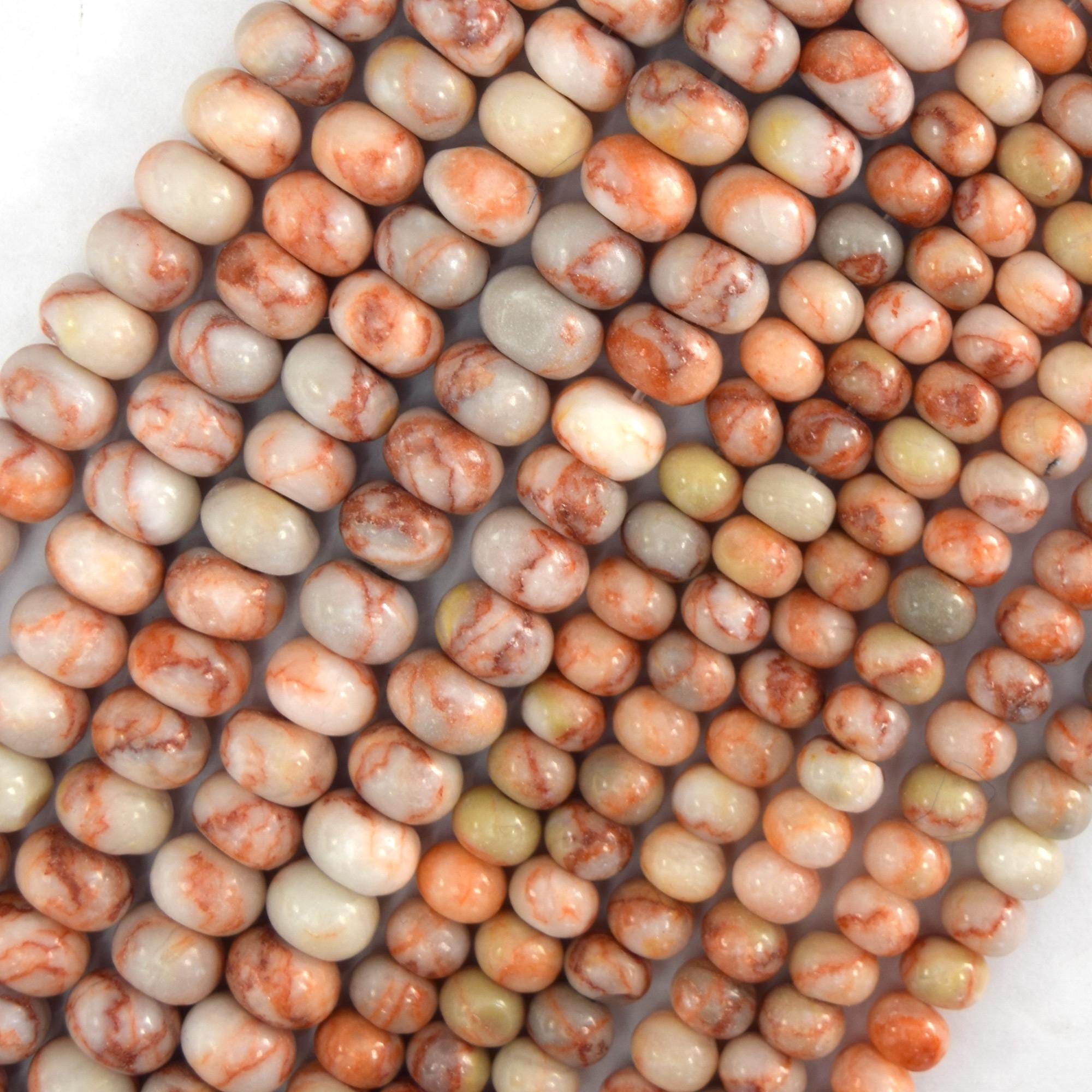 Natural Red Spider Web Jasper Rondelle Button Beads 15" Strand 6mm 8mm Natural Red Spider Web Jasper Rondelle Button Beads 15" Strand 6mm 8mm