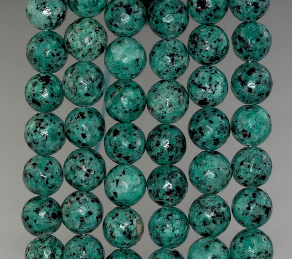 10mm Turquoise Green Sesame Jasper Gemstone Round Loose Beads 15 Inch Full Strand Lot 1,2,6,12 And 50 (90184120-359)