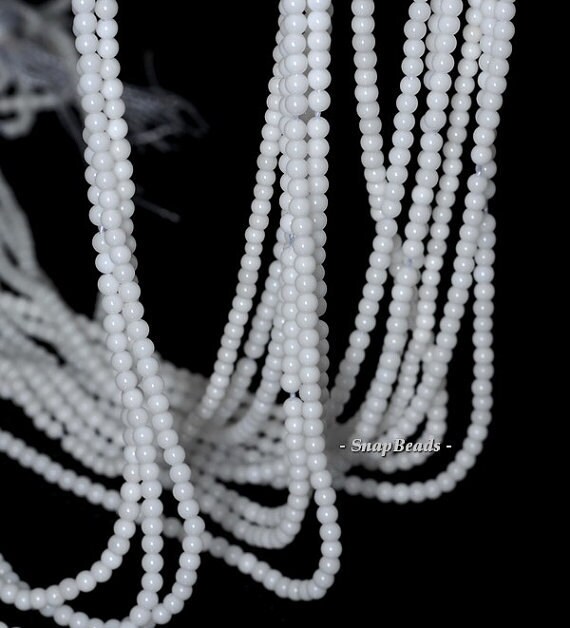 2mm Dovewhite Feldspar Jasper Gemstone Round 2mm Loose Beads 16 Inch Full Strand Lot 1,2,6,12 And 50  (90113972-107 - 2mm A)