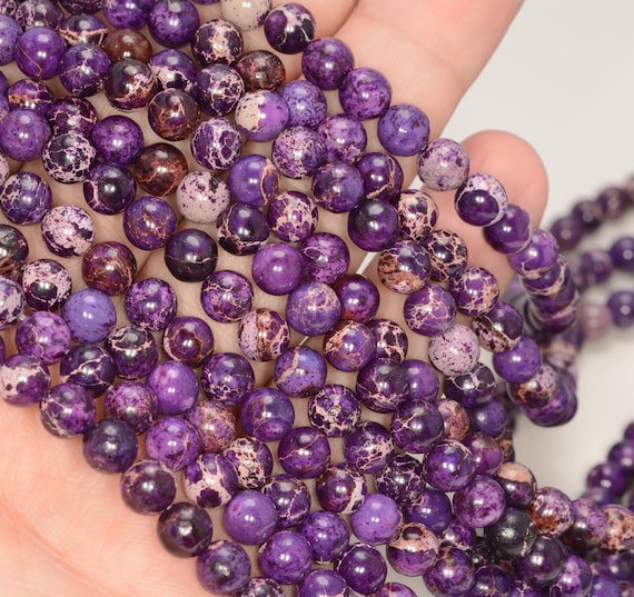 6mm Sea Sediment Imperial Jasper Dark Purple Gemstone Grade Aa Round 6mm Loose Beads 15.5 Inch Lot 1,2,6,12 And 50 (90143652-170) 6mm Sea Sediment Imperial Jasper Dark Purple Gemstone Grade Aa Round 6mm Loose Beads 15.5 Inch Lot 1,2,6,12 And 50 (90143652-170)