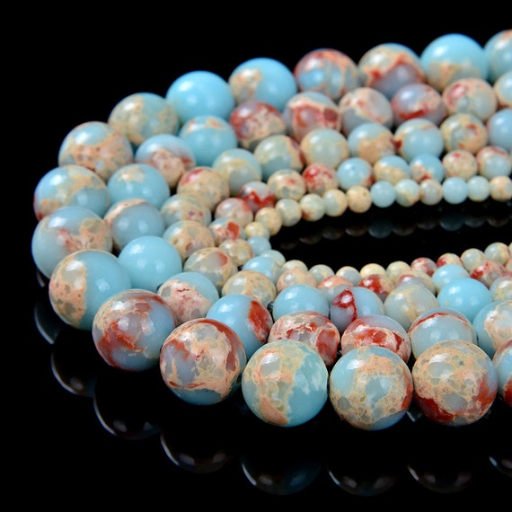 6mm Snake Skin Jasper Gemstone Blue Red Round Loose Beads 15.5 Inch Full Strand (80000711-283)