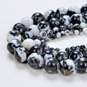 6mm Zebra Jasper Gemstone Black White Round 6mm Loose Beads 15 inch Full Strand LOT 1,2,6,12 and 50 (90183746-370)