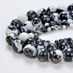 8mm Zebra Jasper Gemstone Black White Round 8mm Loose Beads 15.5 inch Full Strand LOT 1,2,6,12 and 50 (90183751-370)