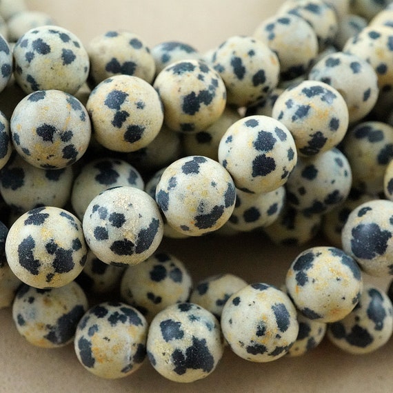 Dalmatian Jasper Beads (round)(matte)(4mm)(6mm)(8mm)(10mm)(12mm)(16"strand)