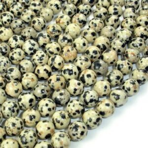 Dalmation Jasper Beads, Round, 8mm ( 8.7mm), 15 Inch, Full strand, Approx. 45 beads, Hole 1 mm, A quality (204054003)