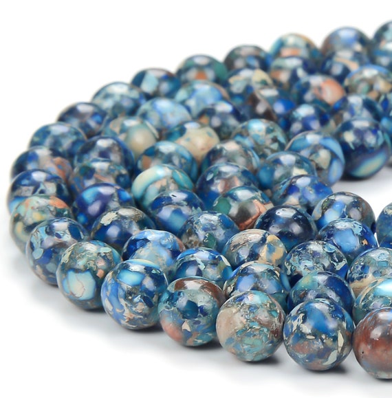 Galaxy Sea Sediment Imperial Jasper Gemstone 8mm Round Loose Beads Bulk Lot 1,2,6,12 And 50 (d458)