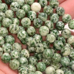 Genuine Natural Green Spot Jasper Gemstone Grade Aa Round 4mm 6mm 8mm 10mm Loose beads 15 inch Full Strand (M28)