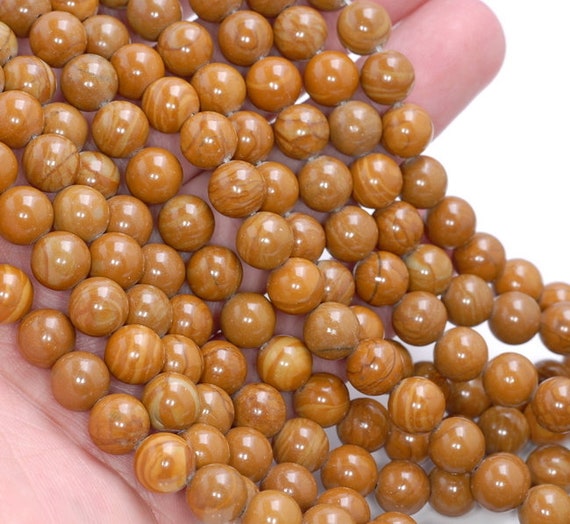 Genuine Natural Wood Skin Jasper Gemstone Grade Aa Round 4mm 6mm 8mm 10mm Full Strand