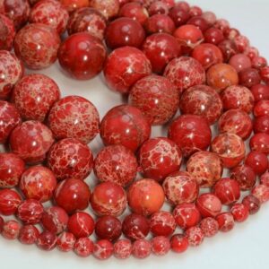 Red Sea Sediment Imperial Jasper Gemstone 4mm 6mm 8mm 10mm Round Loose Beads Full Strand Lot 1,2,6,12 And 50