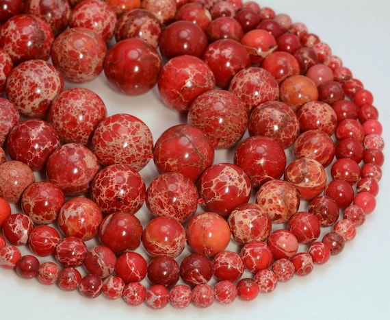 Red Sea Sediment Imperial Jasper Gemstone 4mm 6mm 8mm 10mm Round Loose Beads Full Strand Lot 1,2,6,12 And 50