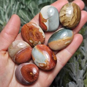 Polychrome Jasper Crystal - Polychrome Jasper Palm Stone - Polychrome Jasper Stone - Polychrome Jasper Palmstone - Polished Jasper Crystal