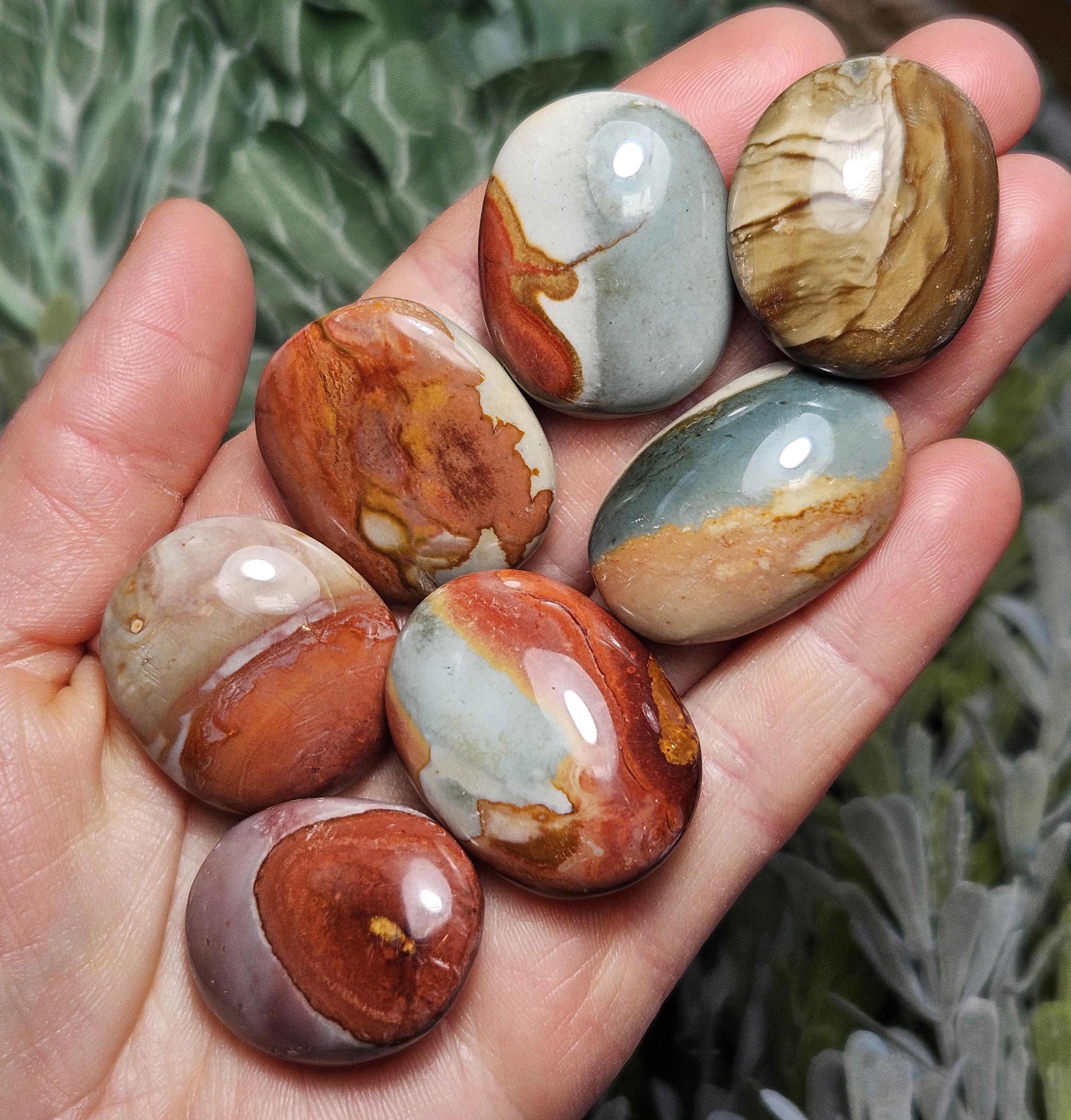 Polychrome Jasper Crystal - Polychrome Jasper Palm Stone - Polychrome Jasper Stone - Polychrome Jasper Palmstone - Polished Jasper Crystal