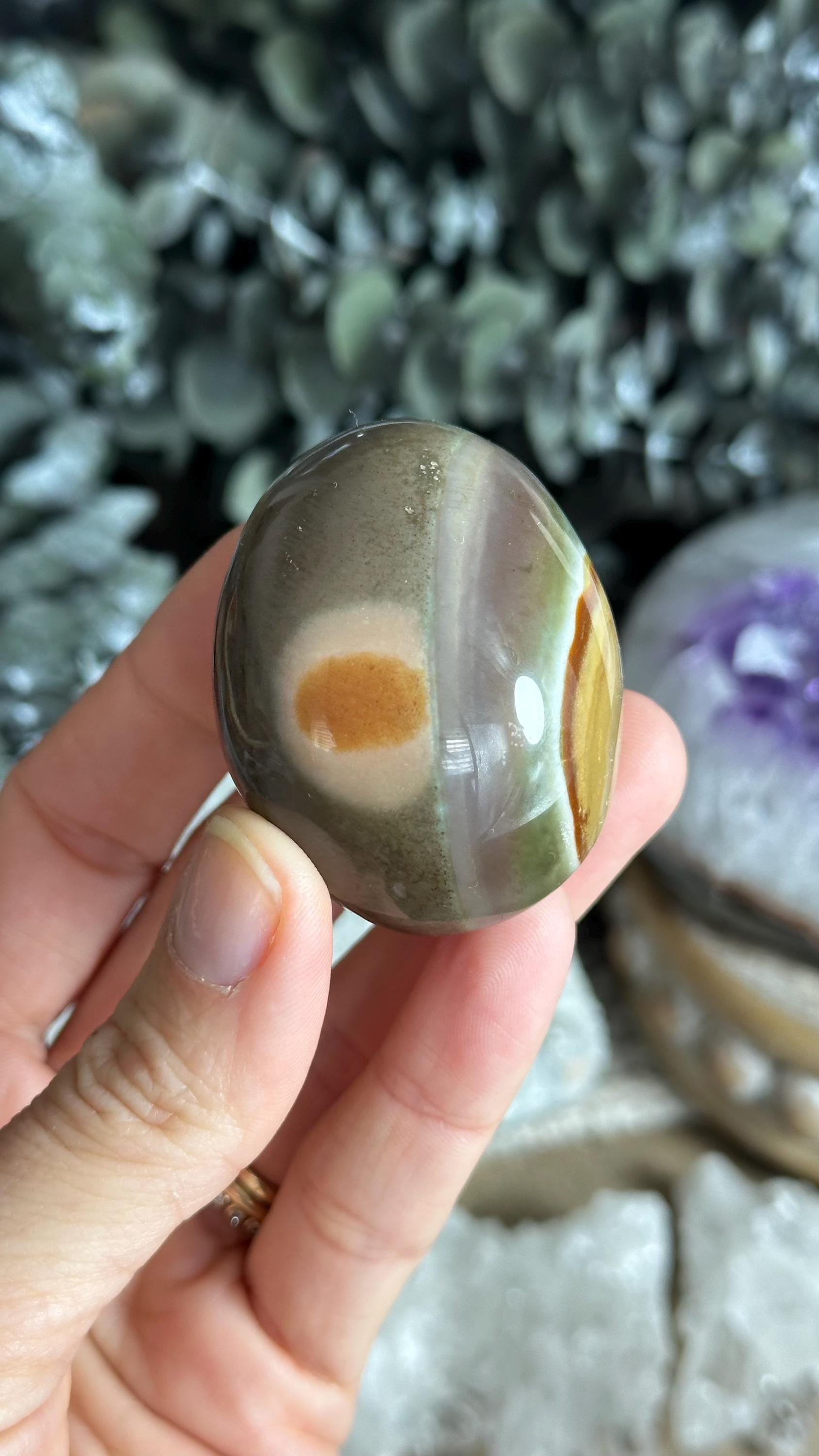 Polychrome Jasper Palm Stone: Madagascar Desert Pebble