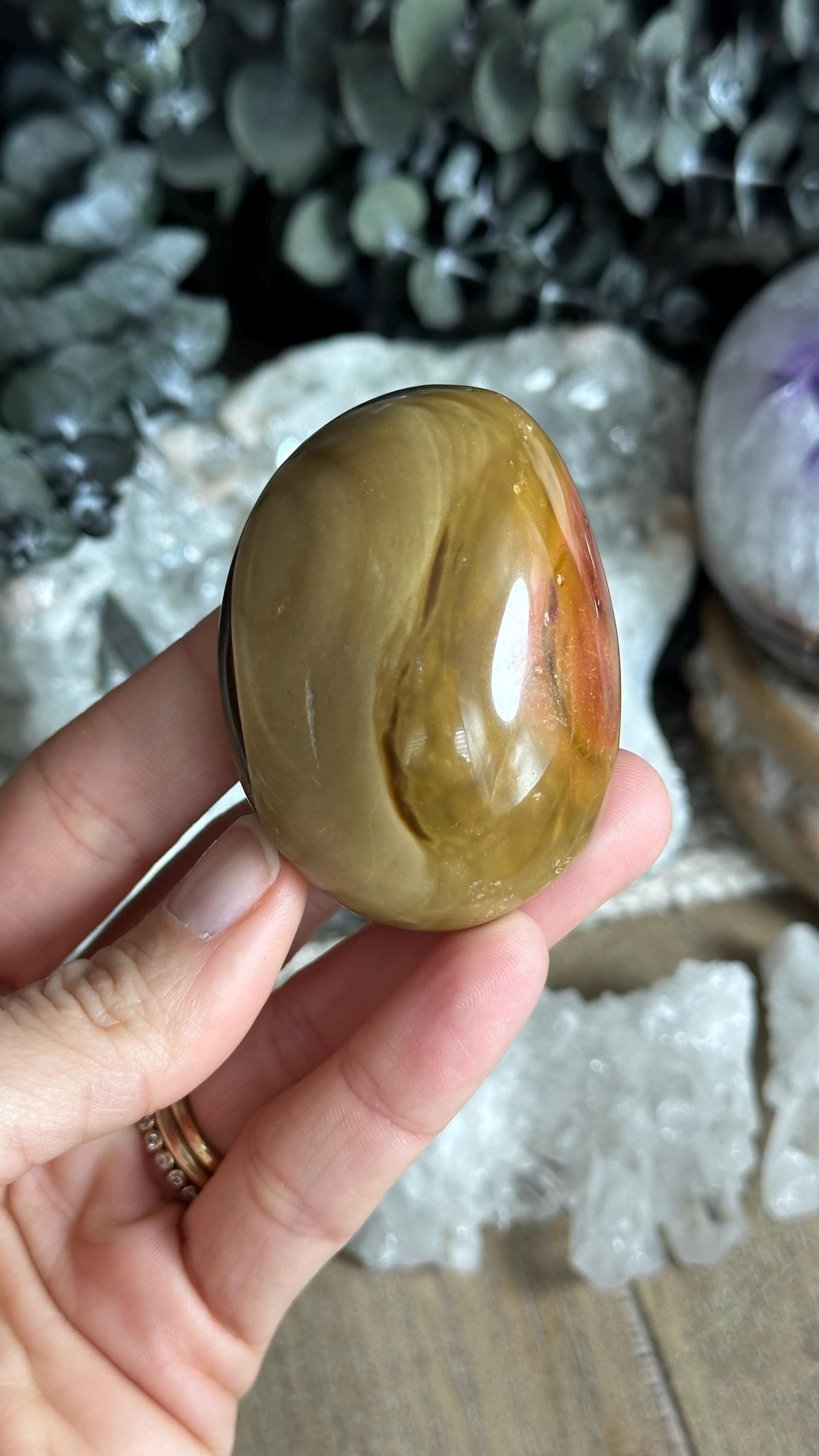 Polychrome Jasper Palm Stone: Madagascar Desert Pebble