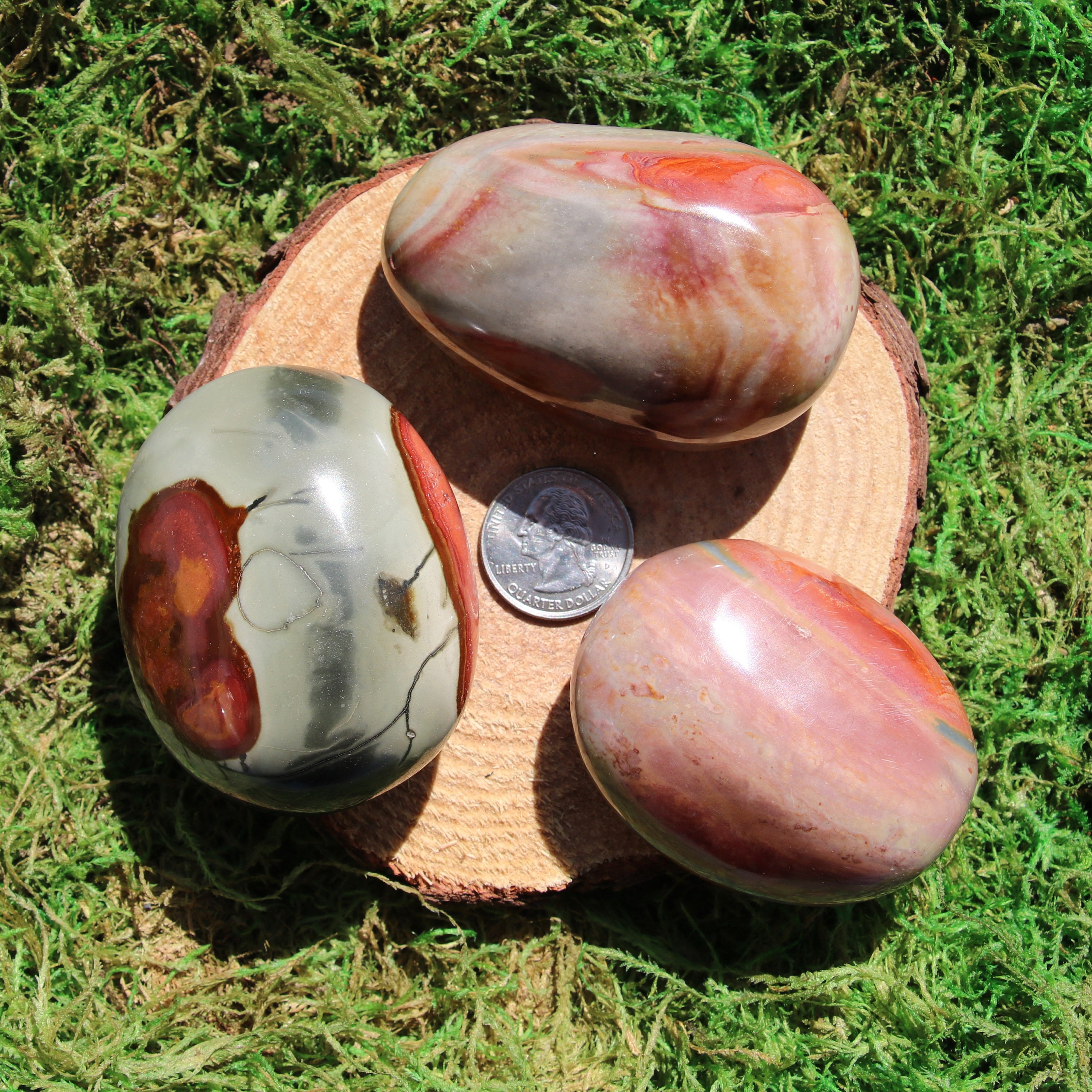 Polychrome Jasper Palm Stones #a-h