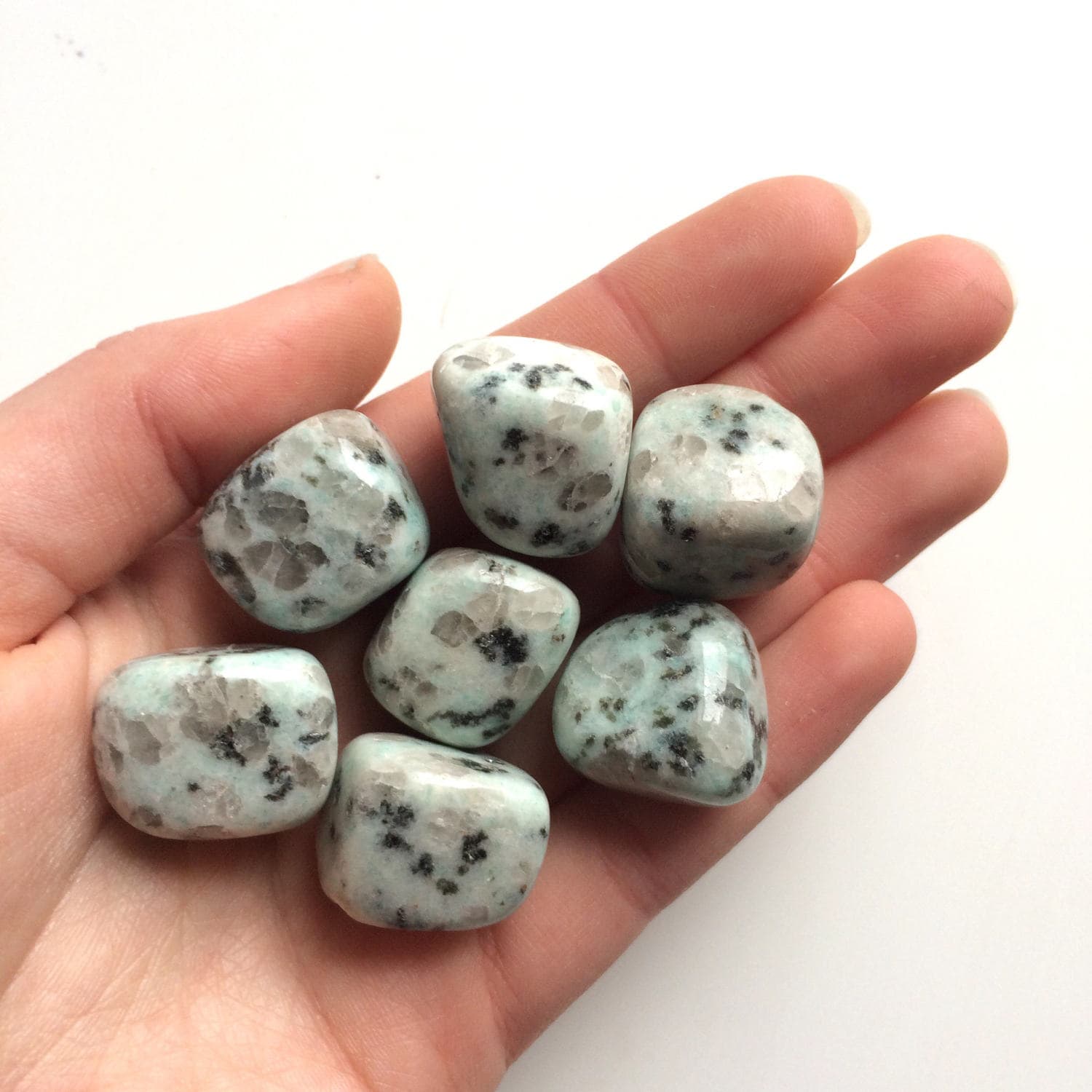Duck Egg Lotus Jasper Tumbled Stones 20mm