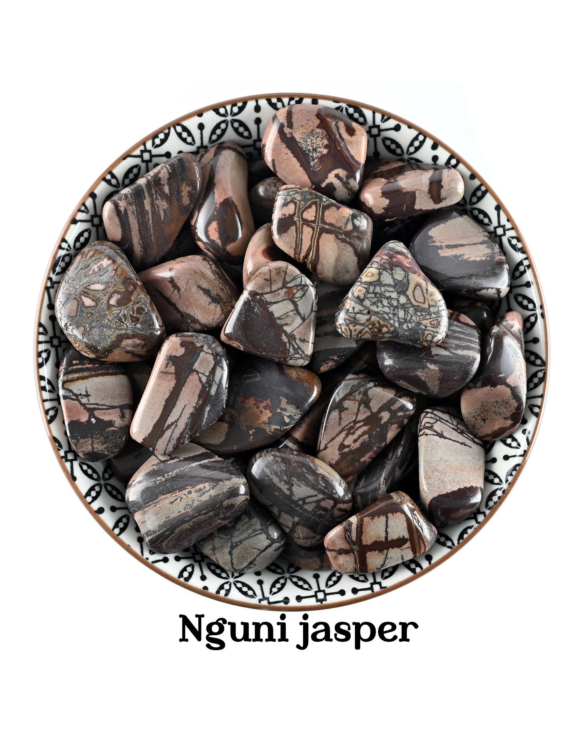 Nguni Jasper Tumbled Stone, Natural Exotic Zebra Jasper For Grounding And Balance Gift