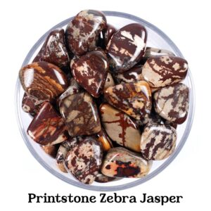 Printstone Zebra Jasper Tumbled Stone, Motivation And Balance, Root Altar Gem