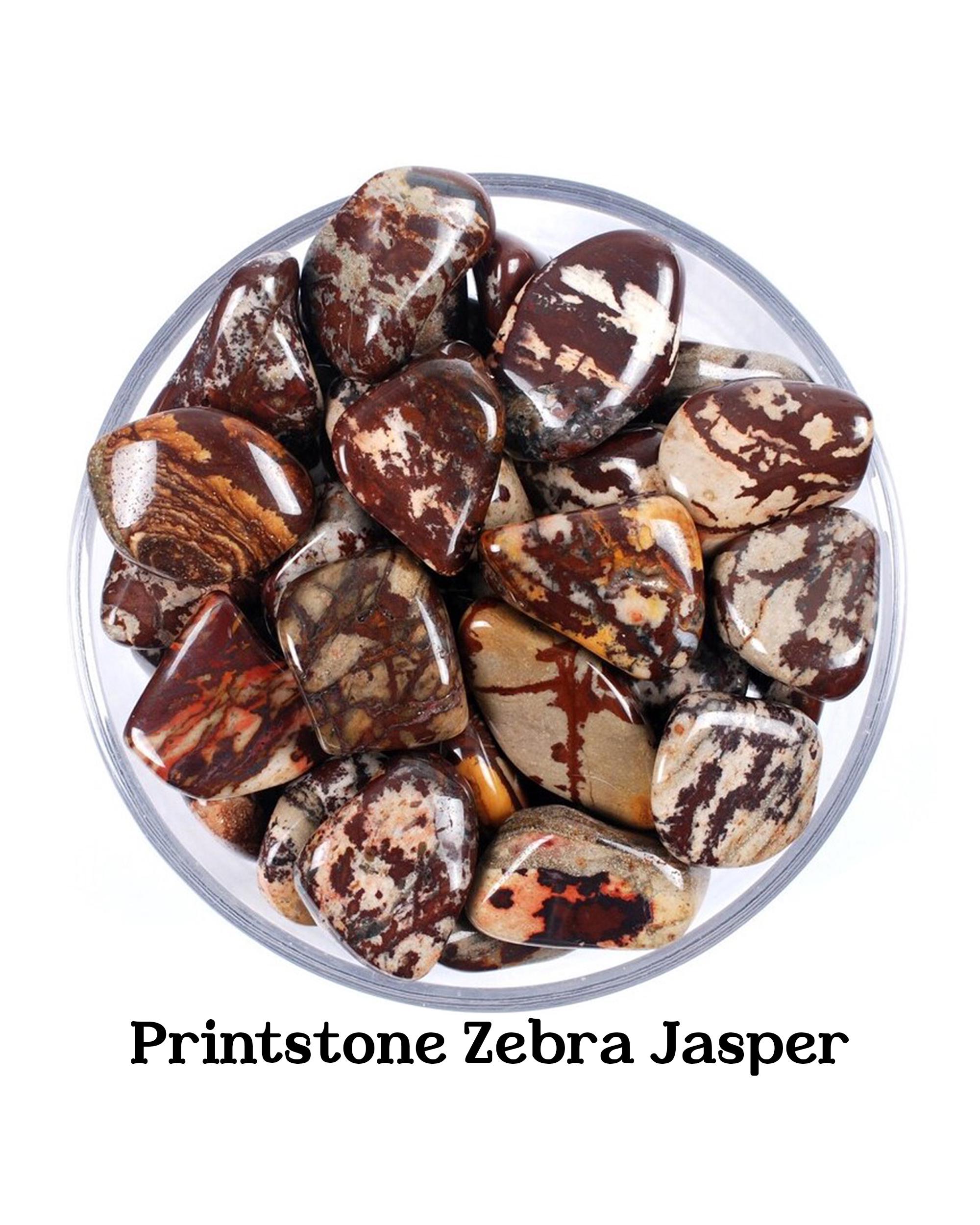 Printstone Zebra Jasper Tumbled Stone, Motivation And Balance, Root Altar Gem