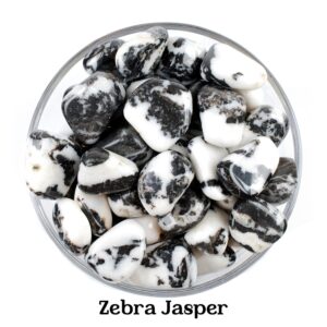 Zebra Jasper Tumbled Stone, Gift For Crystal Lovers, Natural Black White Striped Gemstone