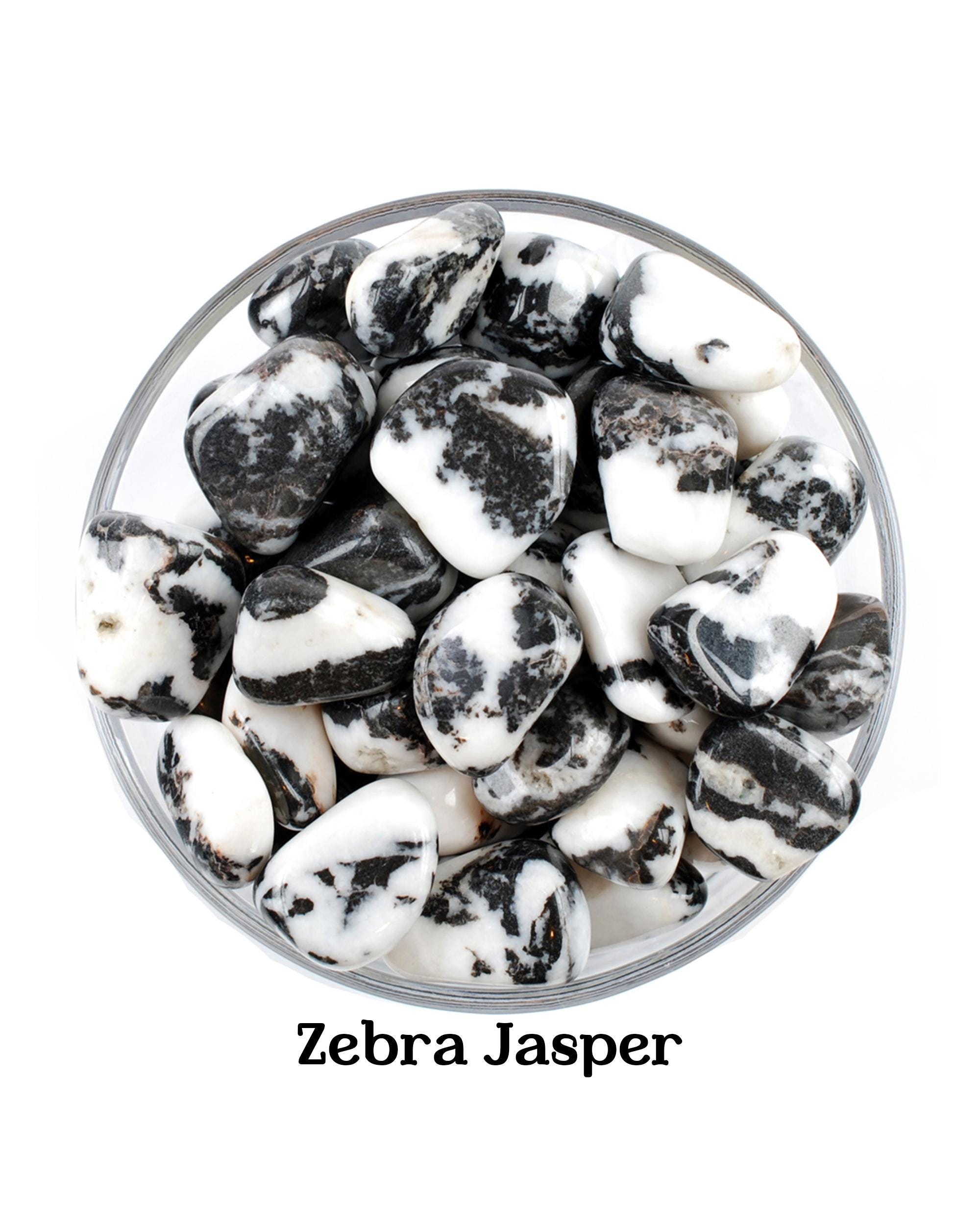 Zebra Jasper Tumbled Stone, Gift For Crystal Lovers, Natural Black White Striped Gemstone