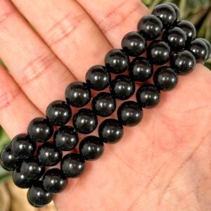 Jet Bracelet | 8mm | - No. 787 (polished Black Crystal Jewelry, Root Chakra, Grounding) Jet Bracelet | 8mm | - No. 787 (polished Black Crystal Jewelry, Root Chakra, Grounding)