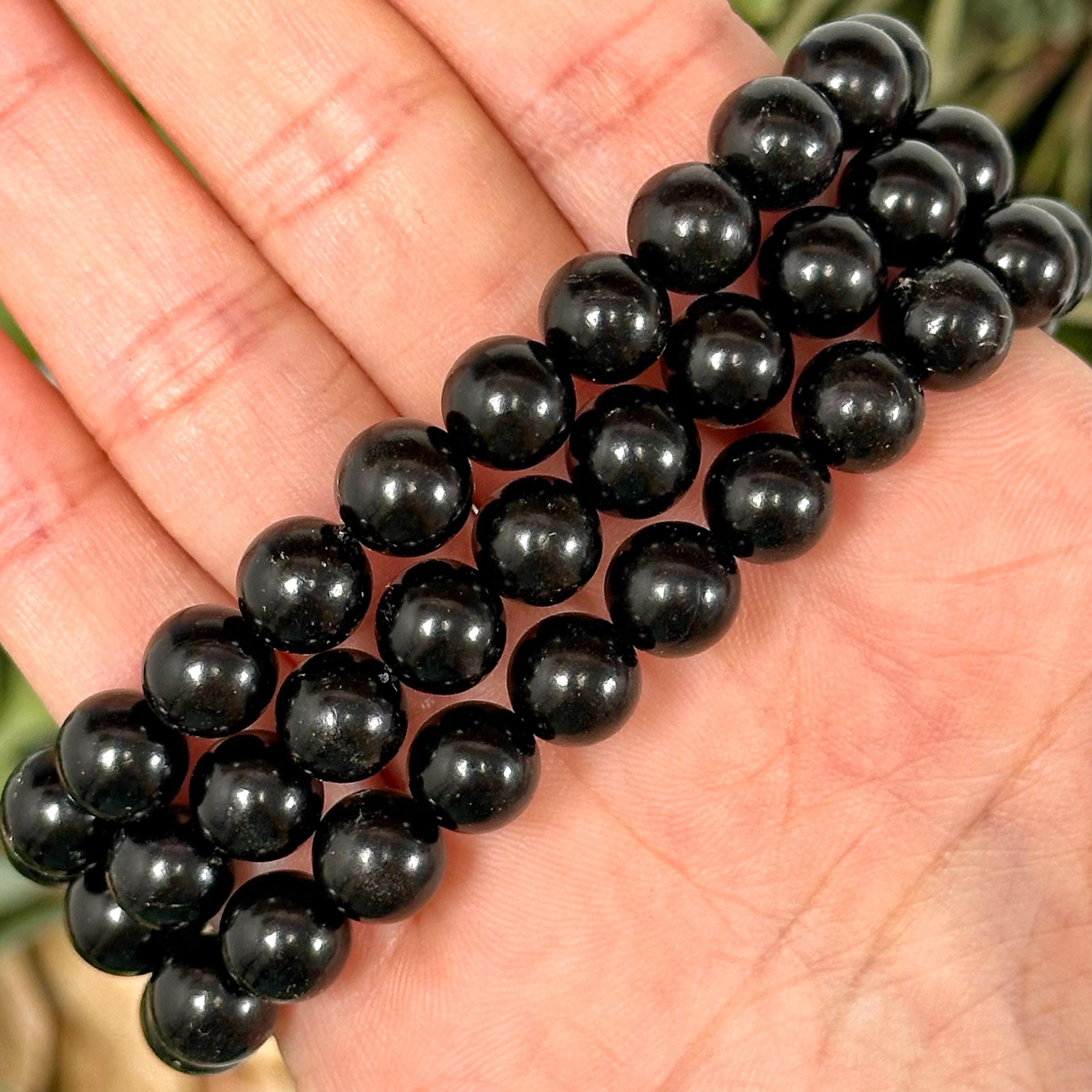 Jet Bracelet | 8mm | - No. 787 (polished Black Crystal Jewelry, Root Chakra, Grounding) Jet Bracelet | 8mm | - No. 787 (polished Black Crystal Jewelry, Root Chakra, Grounding)