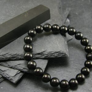 Whitby Jet Genuine Bracelet From Uk ~ 7 Inches ~ 8mm Round Beads Whitby Jet Genuine Bracelet From Uk ~ 7 Inches ~ 8mm Round Beads
