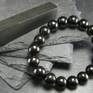 Whitby Jet Genuine Bracelet From Uk ~ 7 Inches ~ 10mm Round Beads Whitby Jet Genuine Bracelet From Uk ~ 7 Inches ~ 10mm Round Beads