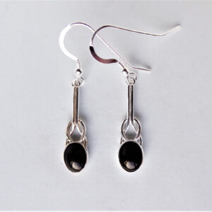 Whitby Jet and Silver Knot Earrings