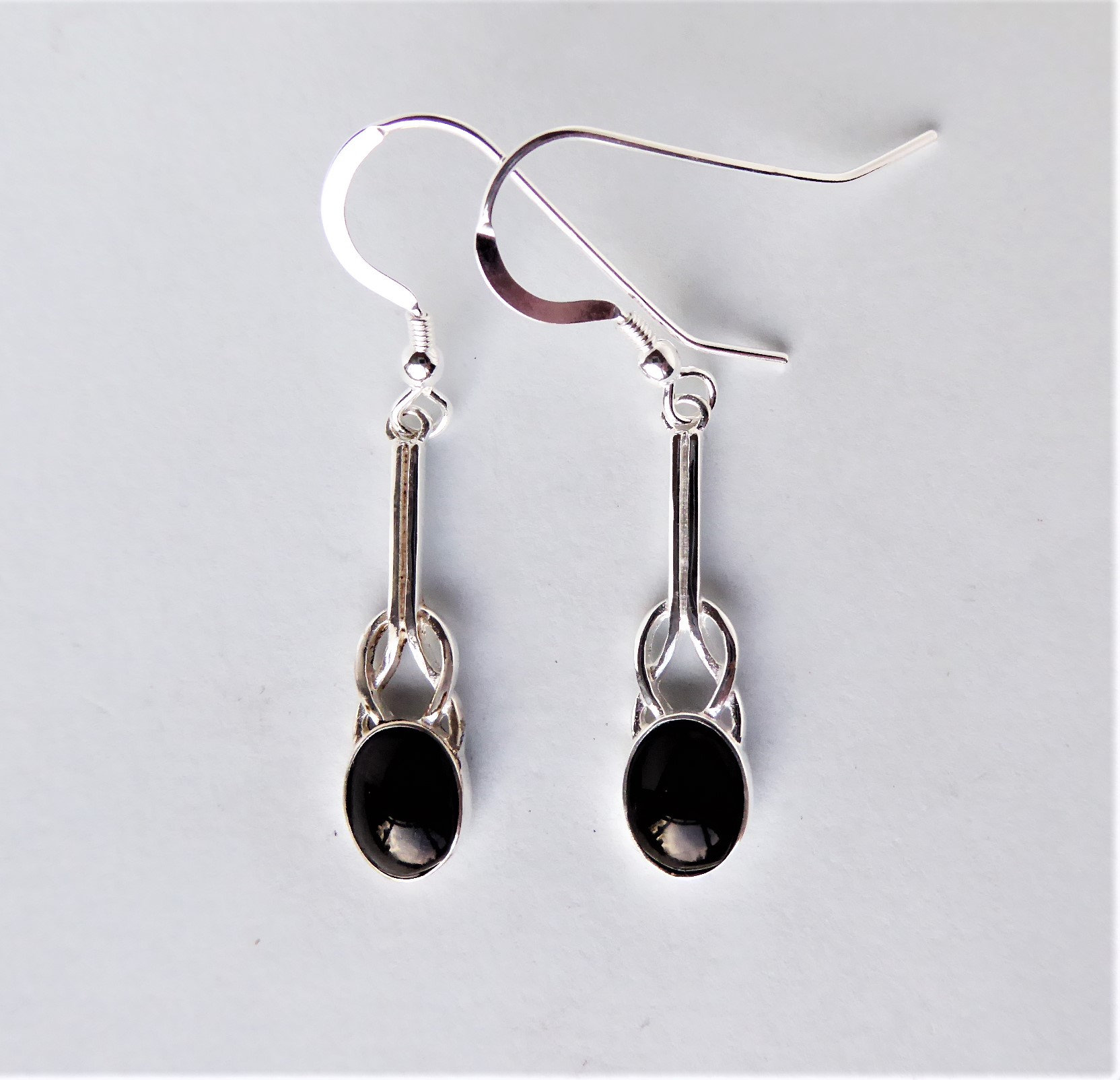 Whitby Jet And Silver Knot Earrings Whitby Jet And Silver Knot Earrings