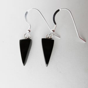 Whitby Jet Inverted Triangle Drop Earrings
